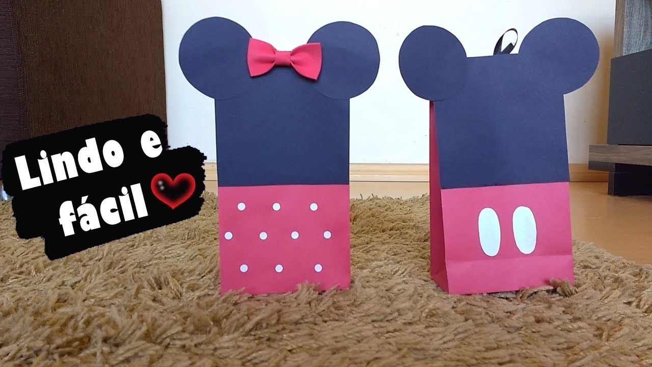 SAQUINHO DO MICKEY E DA MINNIE PARA POR LEMBRANCINHAS - PREPARATIVOS LORENZO FAZ 3