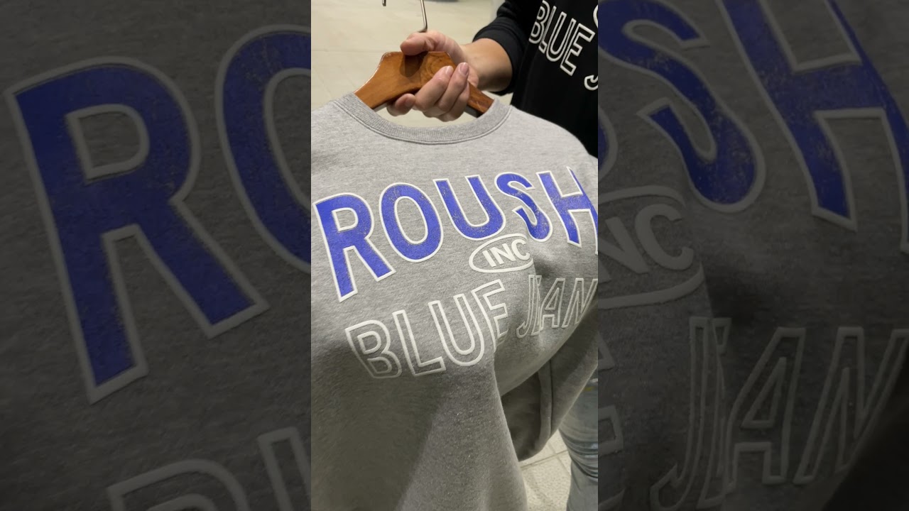 ROUSH-品牌LOGO美式刷毛大學TEE