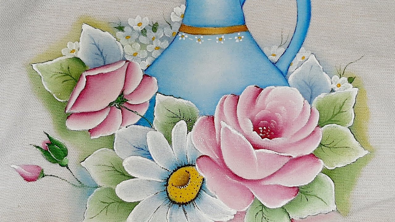 Pintando Jarra com Rosas (parte 2)