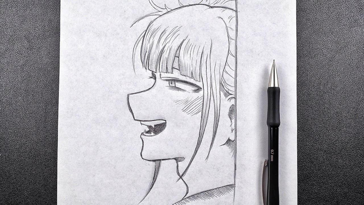 how to Draw crazy anime girl Toga || pencil drawing step by step