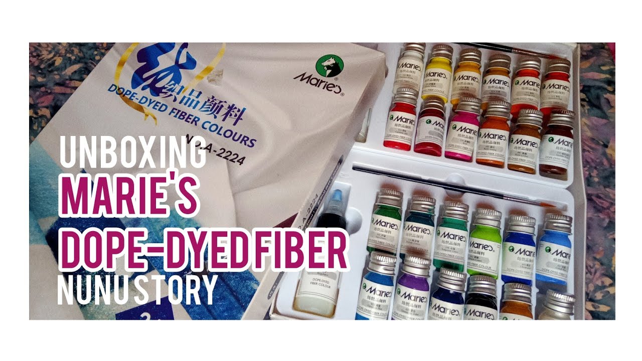 Unboxing Marie's Dope-dyed Fiber Fabric Colors (cat lukis kain)