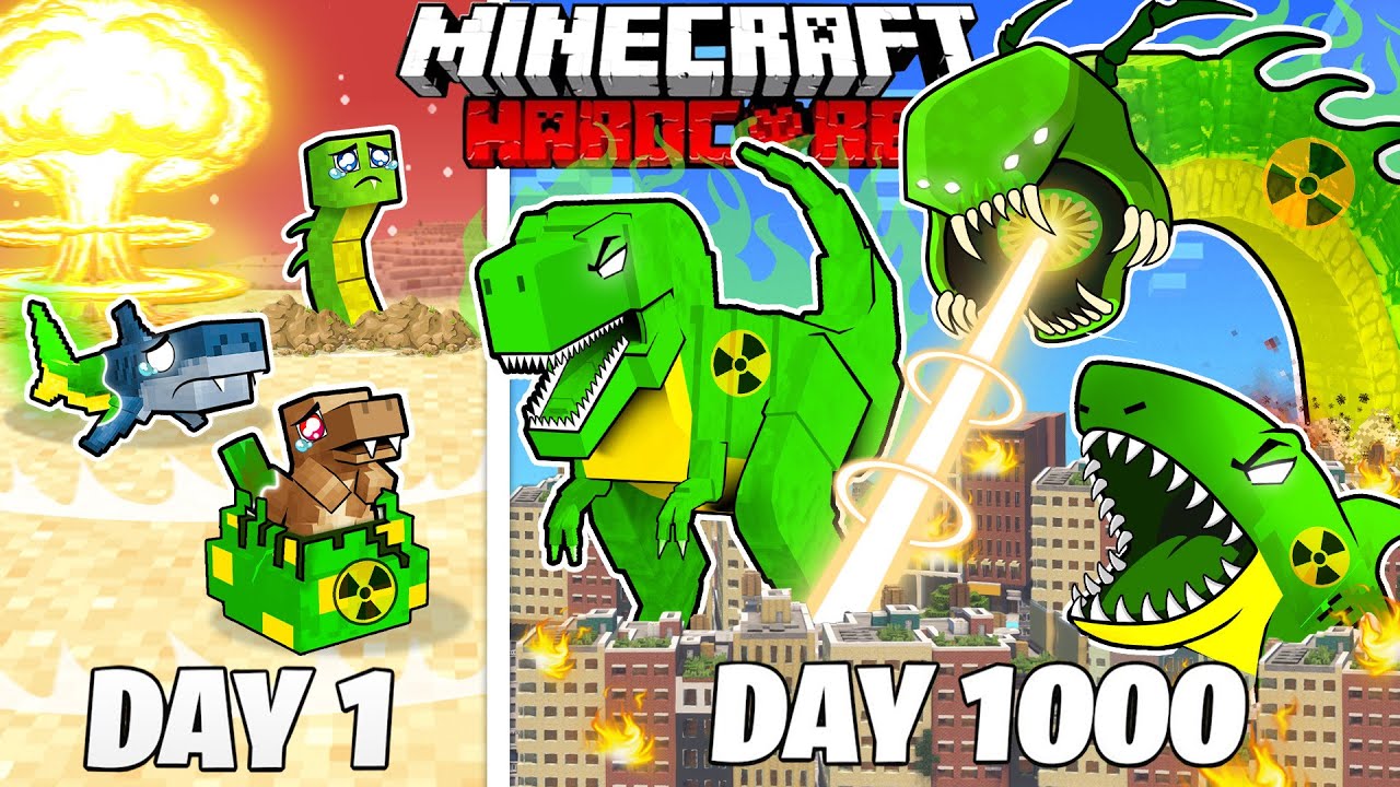 I Survived 1000 Days as NUCLEAR MONSTERS In HARDCORE Minecraft! (Full Story)