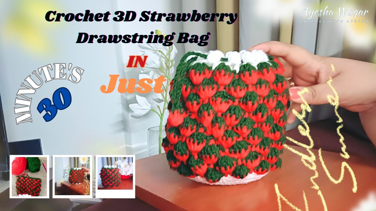 Crochet Strawberry Bag Tutorial| Step-by-Step Guide to Making the Perfect Summer Accessory 