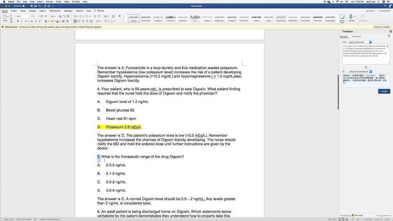 Digoxin NCLEX Questions (Lanoxin)