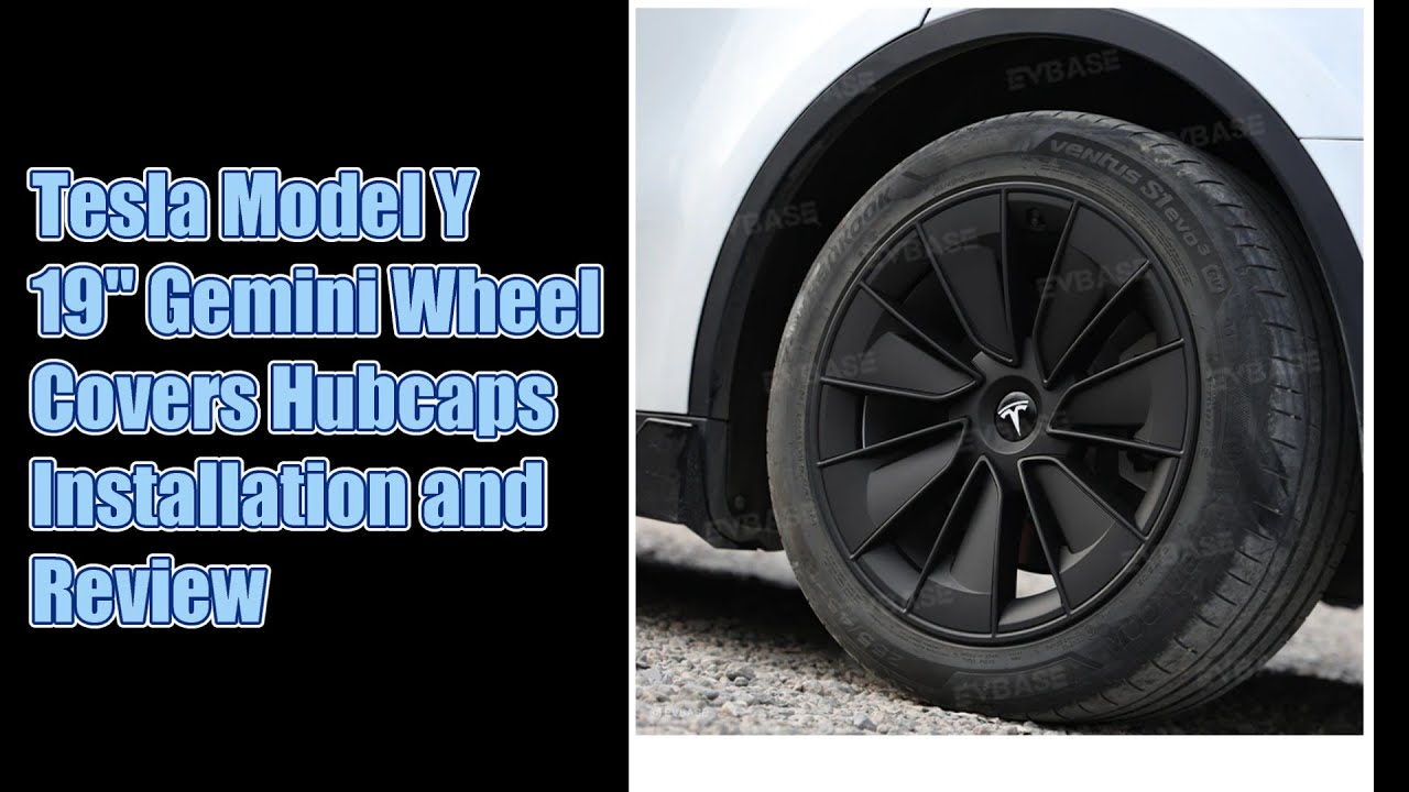 Tesla Model Y  EVBASE 19" Gemini Wheel Covers Hubcaps Inspired By Model 3 Performance Wheel Caps