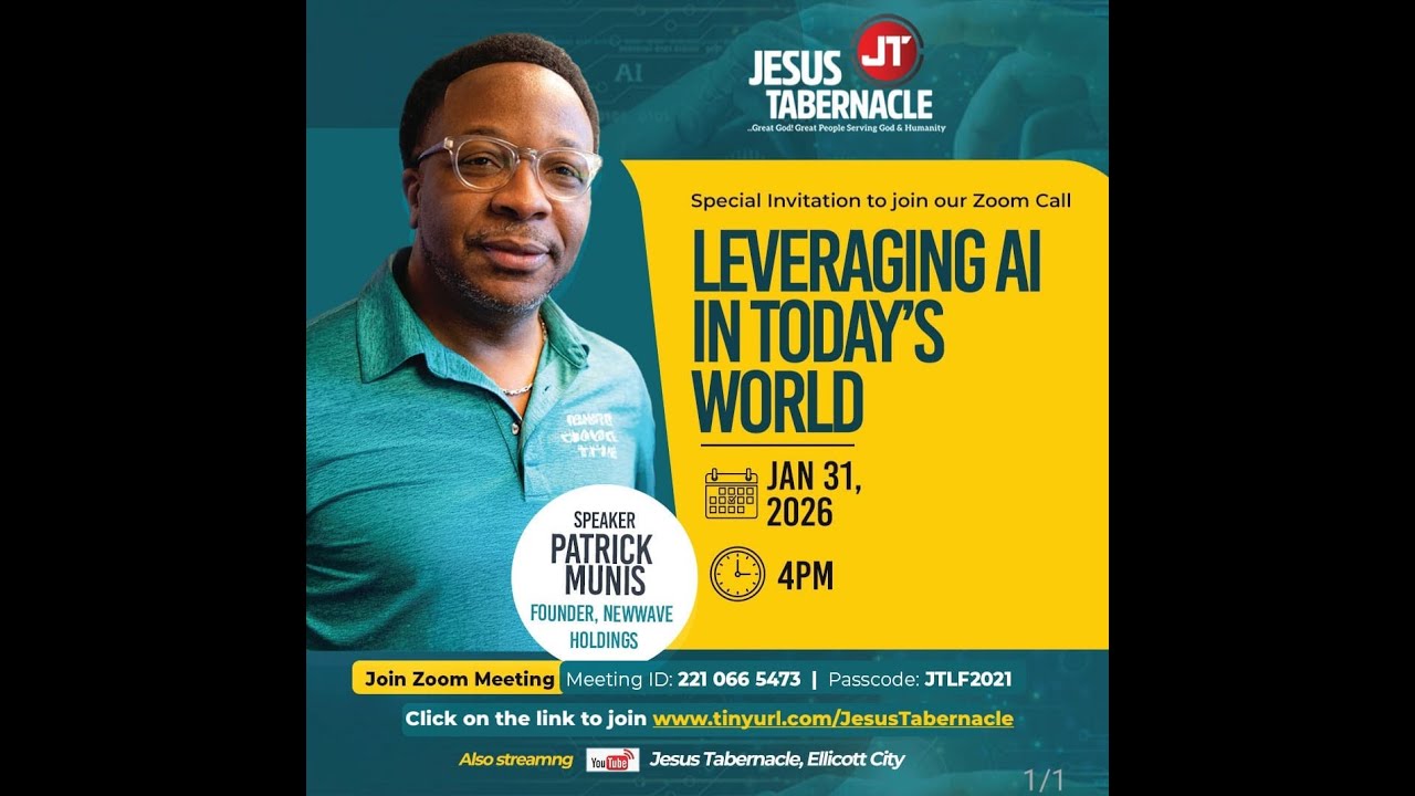 Leveraging AI In Today's World || Patrick Munis || 1/31/26 || Jesus Tabernacle