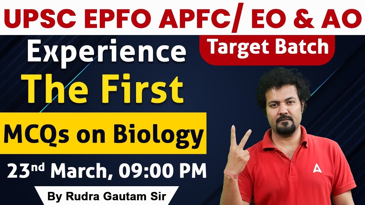 UPSC EPFO APFC/ EO & AO MCQ ON BIOLOGY | BY RUDRA SIR