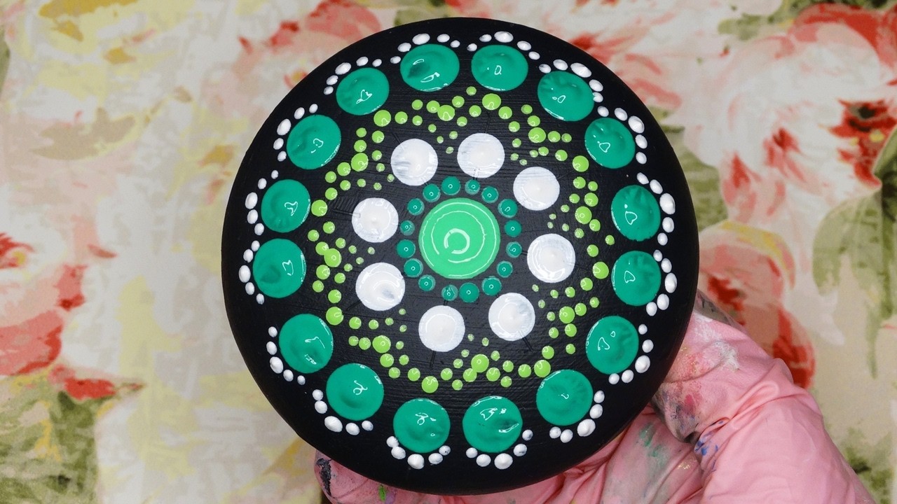 DIY How to Make a Mandala Stone | Painted Dotting Art | Satisfying Painting Rocks