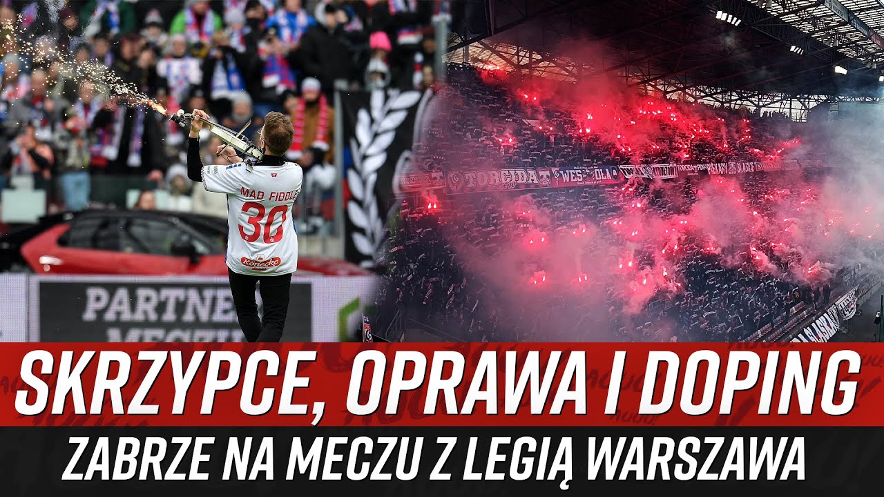 Skrzypce, oprawa i doping Górnika Zabrze na meczu z Legią Warszawa - BEZ KOMENTARZA (06.04.2025)