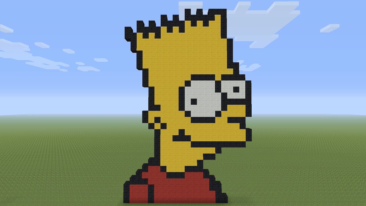Minecraft Pixel Art - Bart Simpson Head