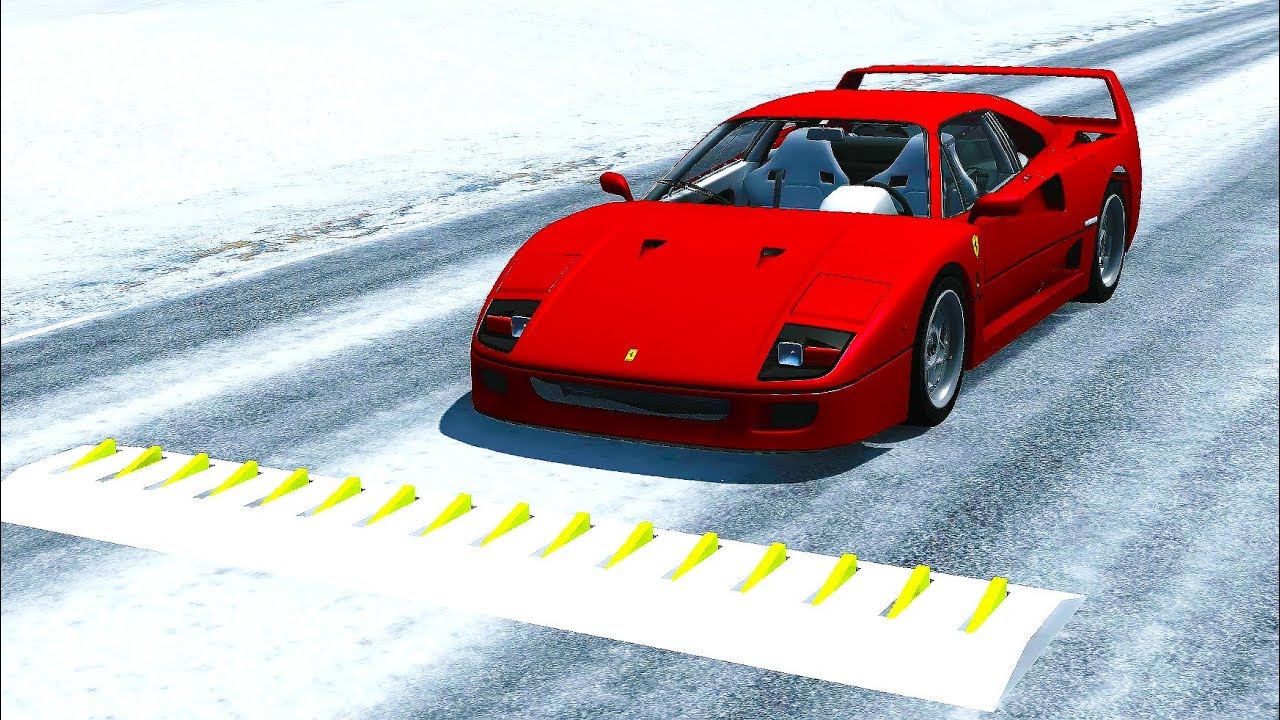 Spike Strip Testing & Crashes #8 - BeamNG drive