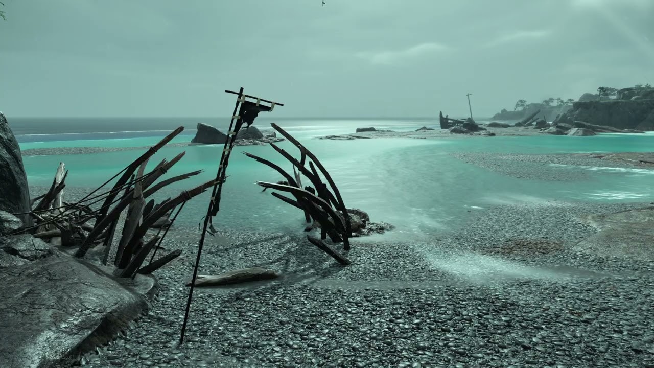 Calm Sea: Gentle Waves Hitting the Shore | Ghost of Tsushima