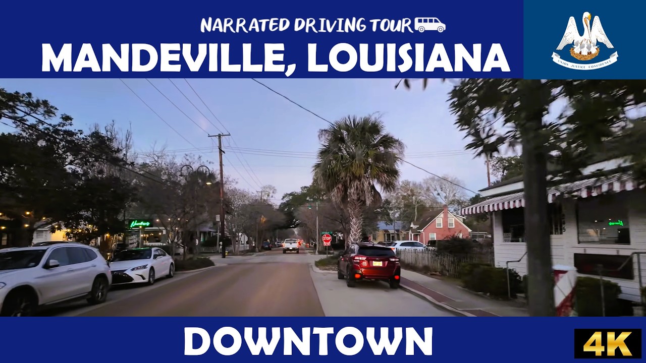 🚗 Downtown Mandeville, Louisiana 🛣️ 4K Drive