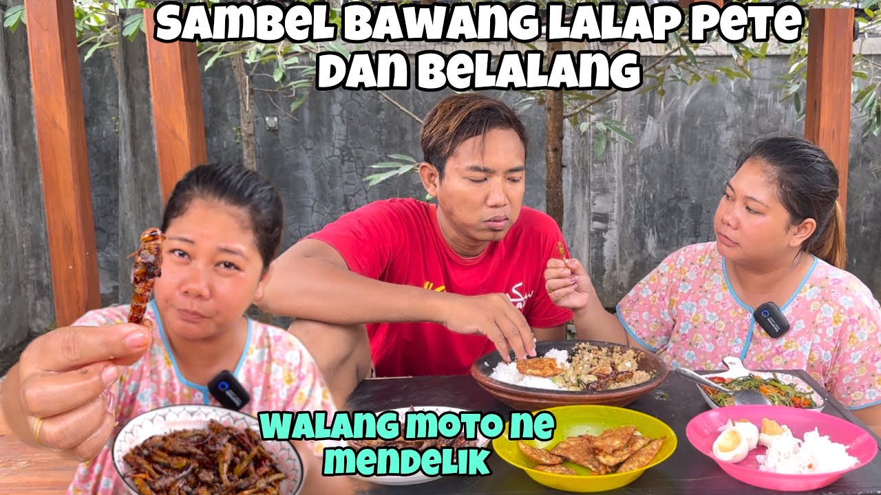 KANGEN NYAMBEL BAWANG BERDUA lalapan nya PETE WALANG⁉️kata suami kaya coro bentuk nya😀