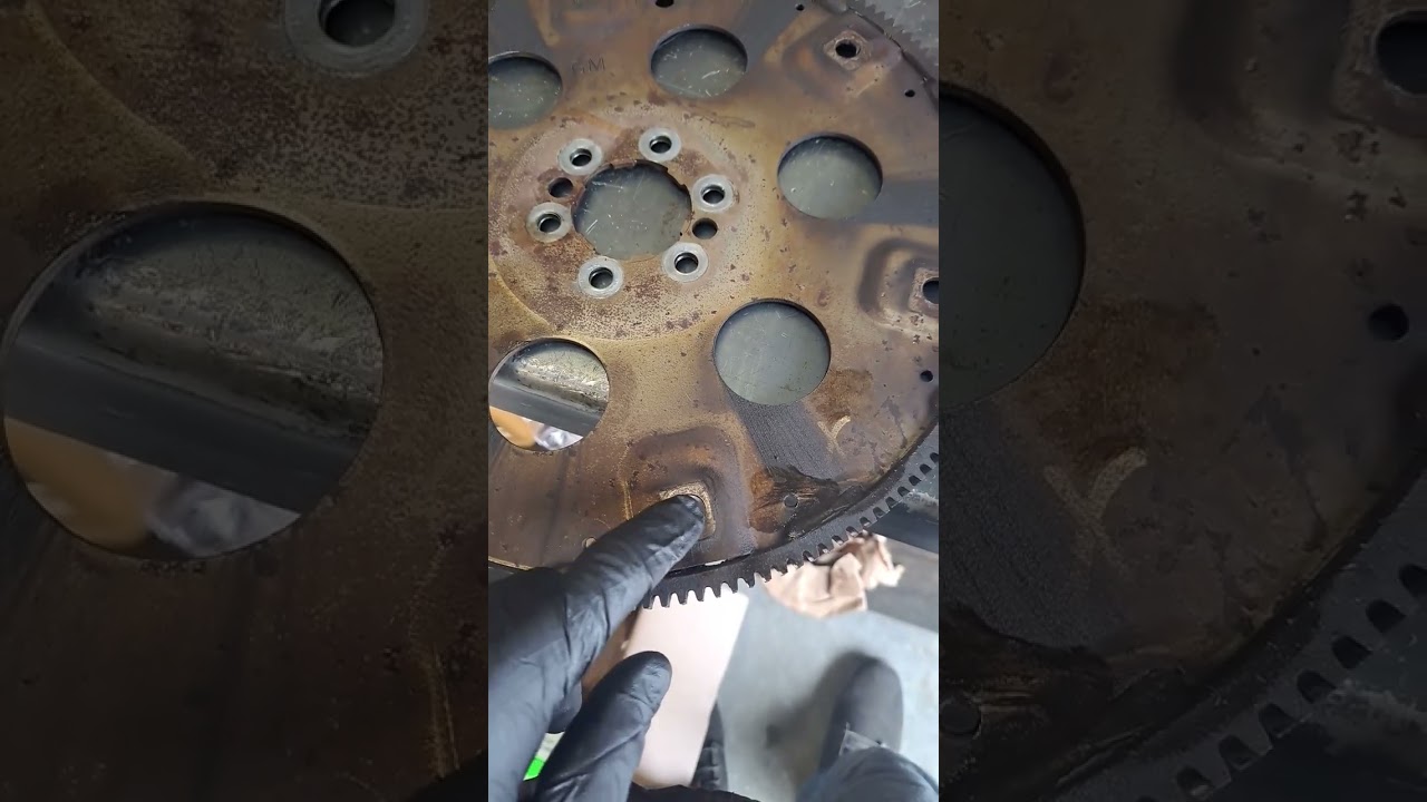 flex plate hidden damage?loose converter bolts #mechanic #automobile #transmission #diy