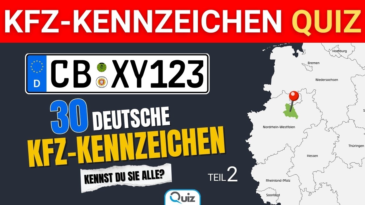 Kfz-Kennzeichen Quiz #2 🚗 | 30 deutsche Kfz-Kennzeichen – Kennst du alle?