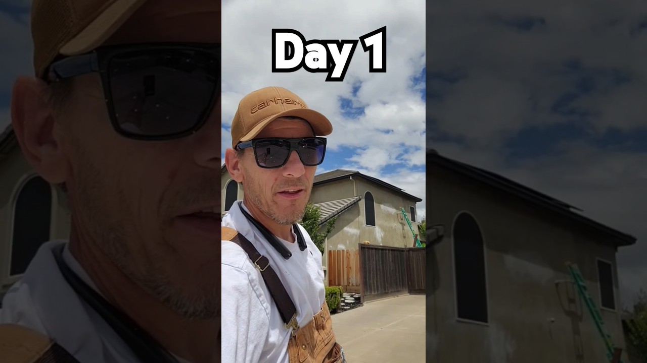 Prepping For Paint Exterior Stucco, Day 1 