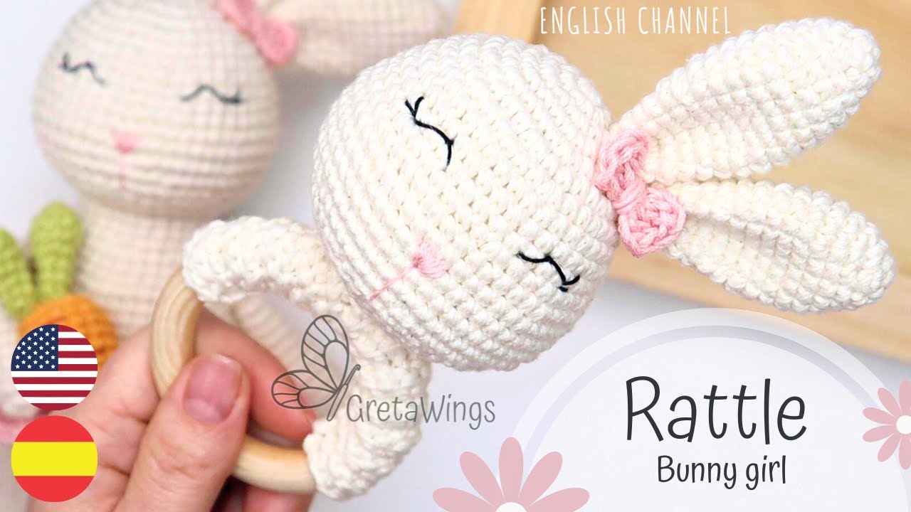 Bunny amigurumi rattle easy to make with few materials / Sub 🇺🇸🇪🇸/ GretaWings