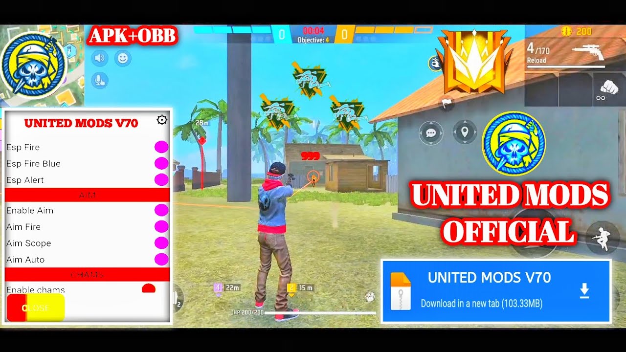 FREE FIRE HACK || FF HACK MOD MENU DOWNLOAD || FF NEW MOD MENU TODAY || UNITED MODS V70 FREE FIRE