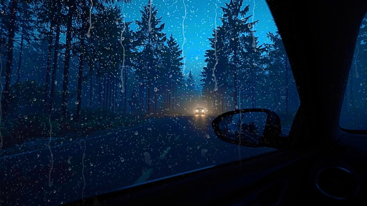 2 Hours Rain Sound for Sleep 🚗🌧️ Car Ambience For Sleep, Relaxation Anxiety Relive, Calm, Heavy Rain