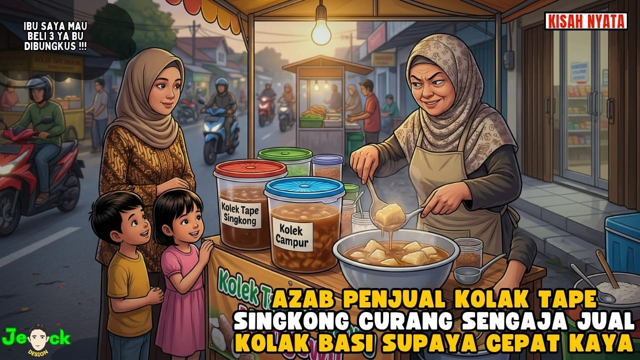 AZAB PENJUAL KOLAK TAPE SINGKONG CURANG SENGAJA JUAL KOLAK BASI SUPAYA CEPAT KAYA || ANIMASI AZAB