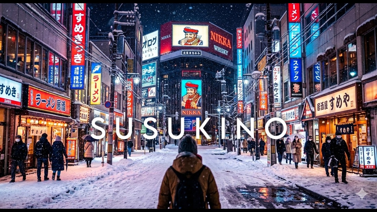 Sapporo Heavy Snow Walking Tour: Odori to Susukino Night Walk 🇯🇵 | 4K HDR