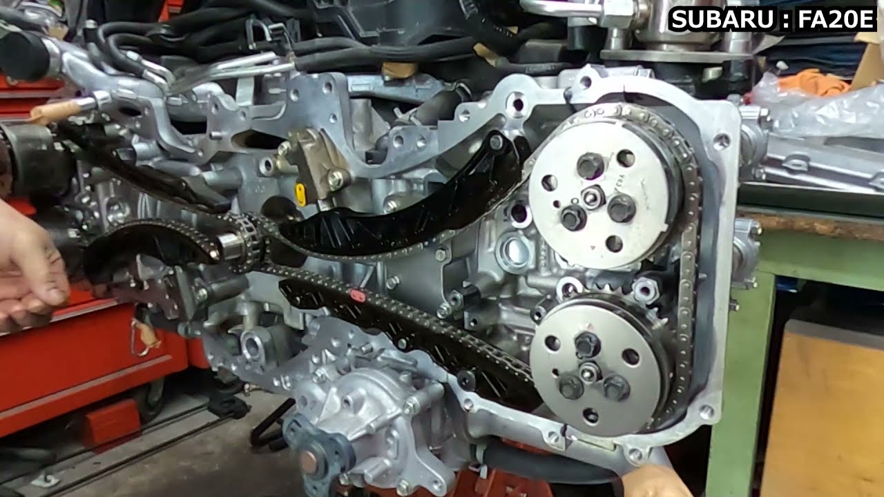タイミングチェーン組み付け・・・スバル水平対向エンジン（FA20E）