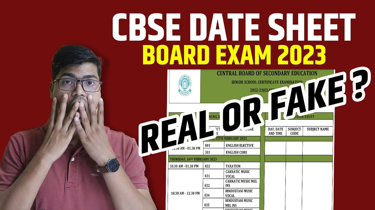 CBSE Date sheet viral Real or Fake ? How to Check  Board exam 2023 date sheet ?