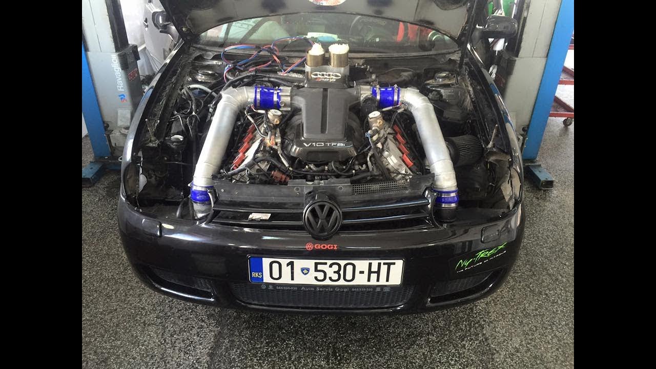 GOLF 4 с двигателем  V 10 поедет больше 300км\ч?!