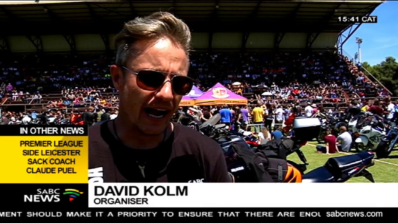 Bikers hold a memorial rally for Hoërskool Driehook pupils