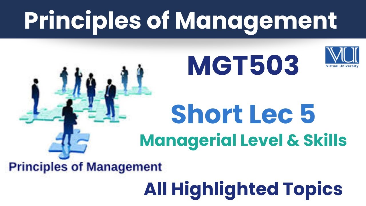 MGT503 Short Lecture 5_Types  of Manager_Top level Manager_Middle Manager_First line Manager_Mgt503