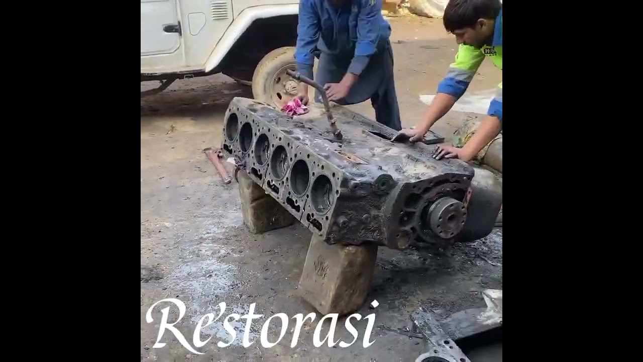 Pakistani mechanic repairs damaged cement mixer truck engine‼️#repair #restoration 