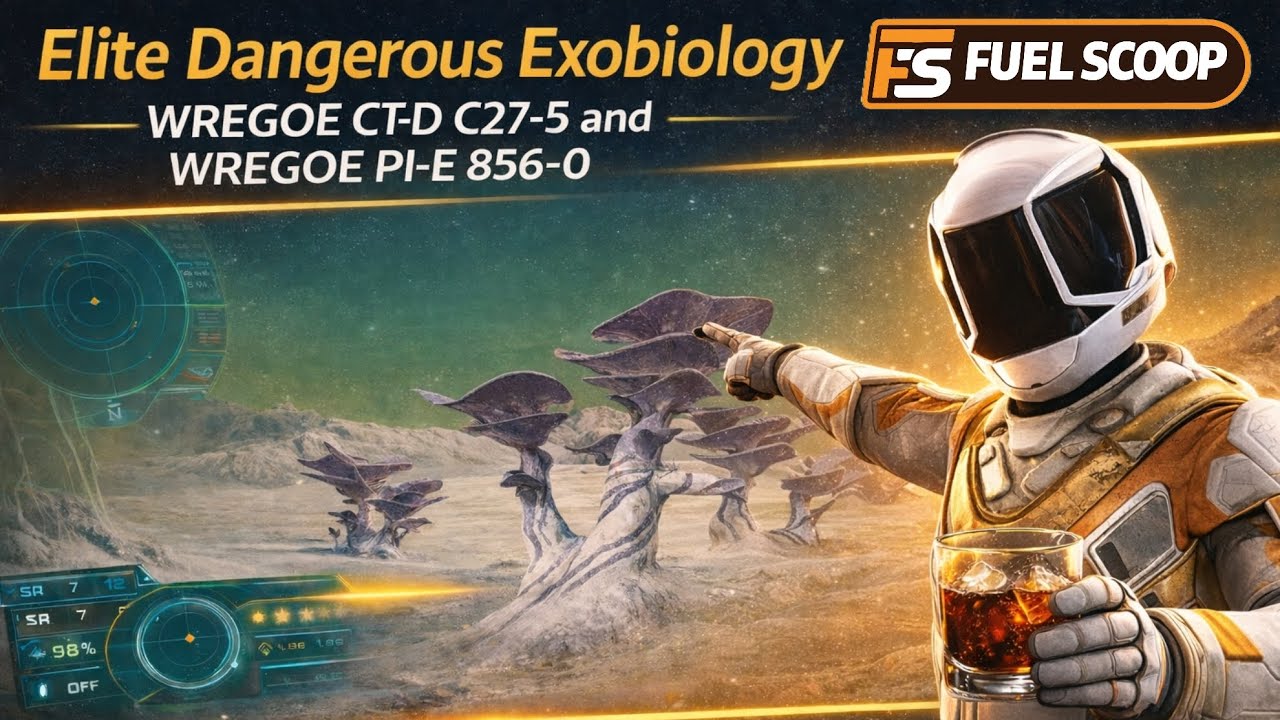 Elite Dangerous Exobiology - WREGOE CT-D C27-5 and WREGOE PI-E 856-0 - Heading into the black!