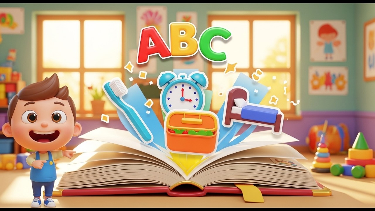 Daily Routine Song for Kids | Morning to Night Learning