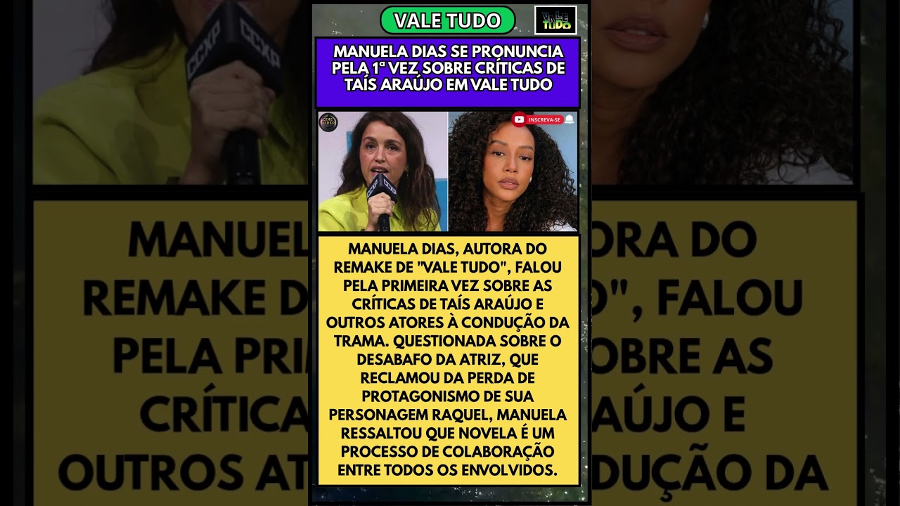 MANUELA DIAS SE PRONUNCIA PELA 1&ordf; VEZ SOBRE CR&Iacute;TICAS DE TA&Iacute;S ARA&Uacute;JO EM VALE TUDO