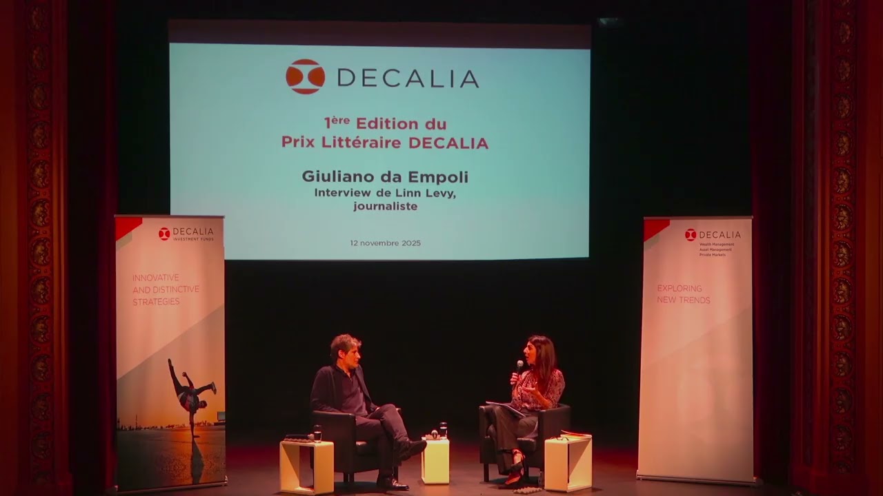 Premier Prix littéraire DECALIA : Giuliano da Empoli pour son essai 