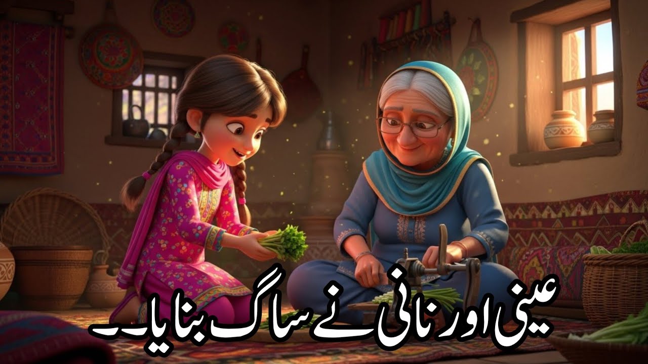 Aeni and Grandma cooked Saag | عینی اور نانی نے مل کر ساگ بنایا | Aeni and Naani kitchen story |