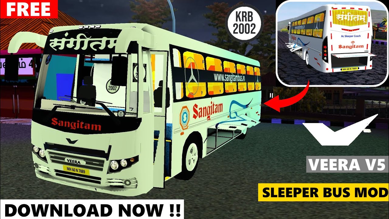🎀 Veera V5 Sleeper Bus Mod Released | Bus Simulator Indonesia | Download Now