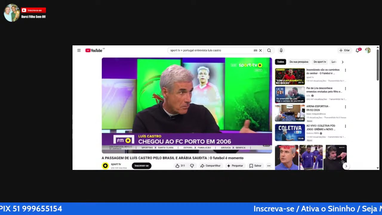 Luís Castro dispensa assessoria de imprensa  // a declaração é para a TV portuguesa  //