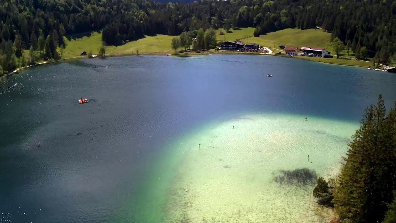 Lautersee Ferchensee 2020. Filmed with low budget drone EX4 Eachine.