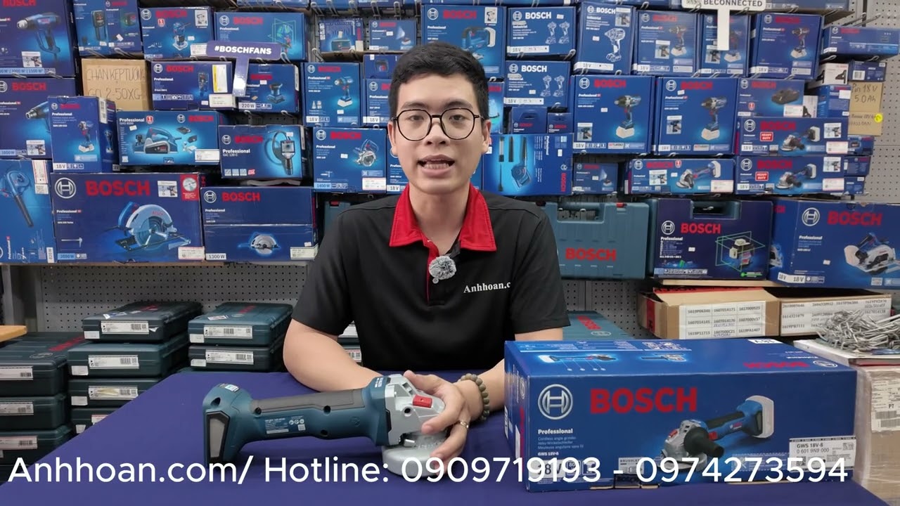Máy mài góc dùng pin Bosch 18V GWS 18V-8 êm hơn, tốt hơn