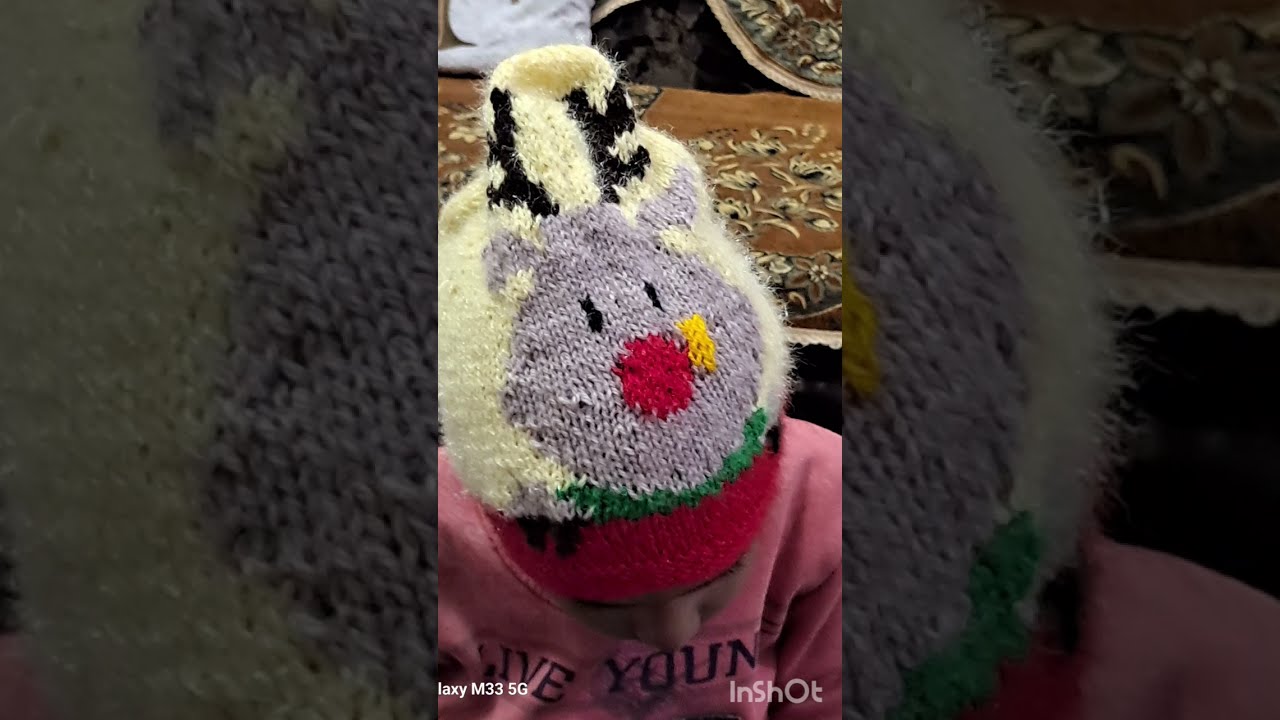 Knitting beautiful cartoon design cap for festival special 