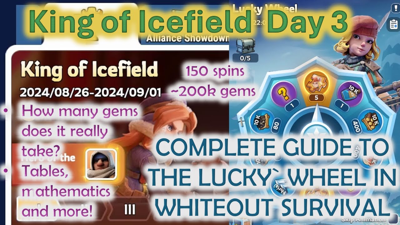 Lucky Wheel Mathematics. Complete Lucky Wheel Guide with Charts. King of Icefield Day 3. 150 spins.