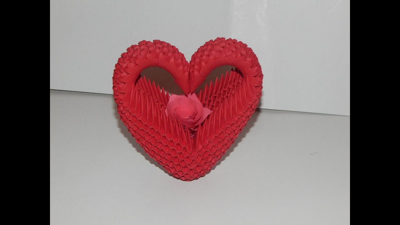 How to make 3d origami Heart model2 part2
