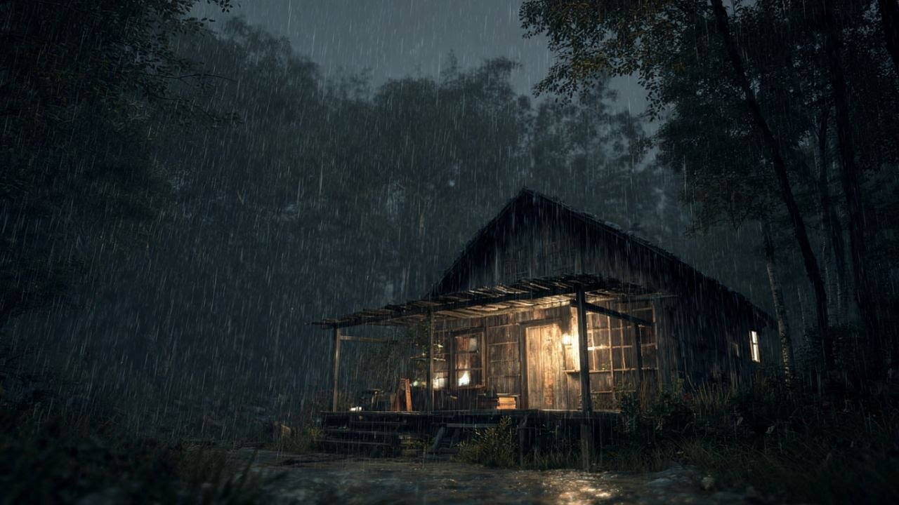 Звуки дождя на чёрном экране: глубокий, сосредоточенный, фоновый шум для учёбы и сна | Сильный дождь