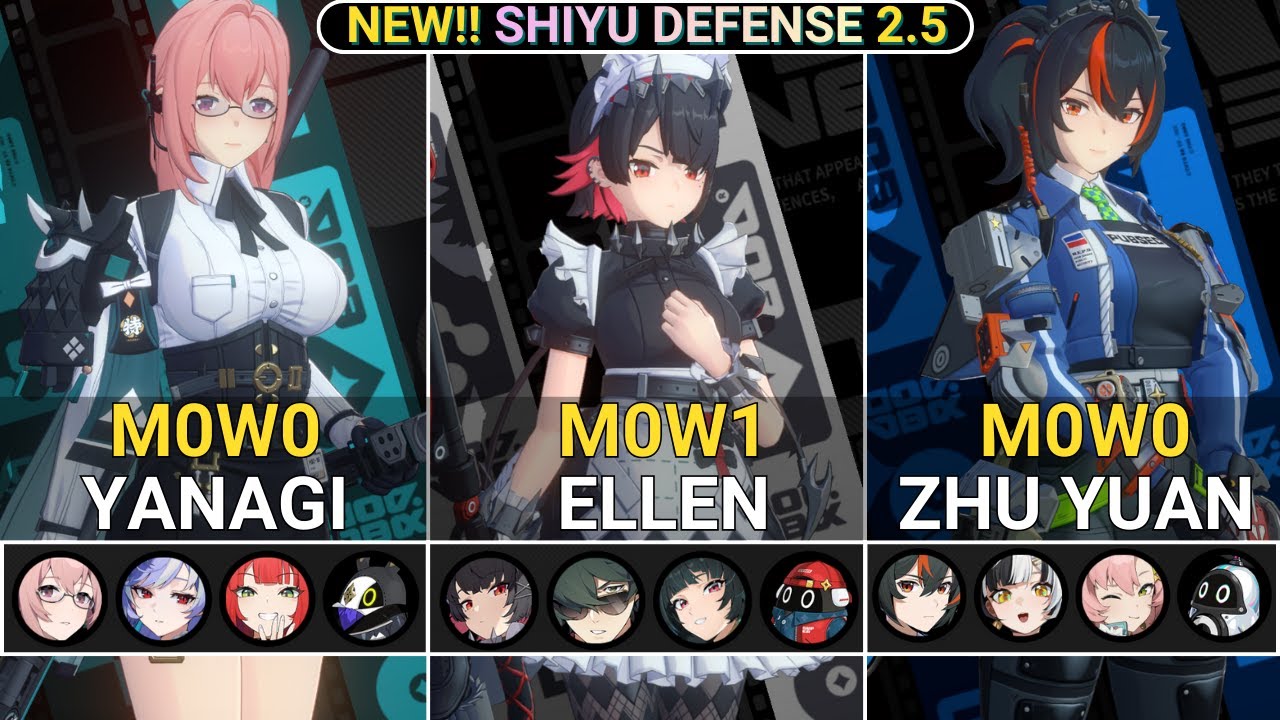 NEW SHIYU RESET! M0W0 Yanagi & M0W1 Ellen & M0W0 Zhu Yuan Showcase | NEW! Shiyu Defense ZZZ 2.5