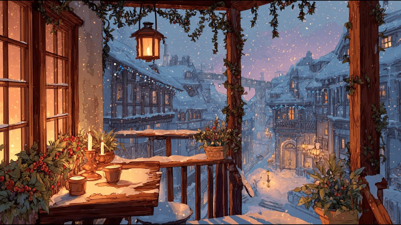 Winter Day in the City ❄️🎄 | Cozy Christmas Lo-Fi Balcony Vibes