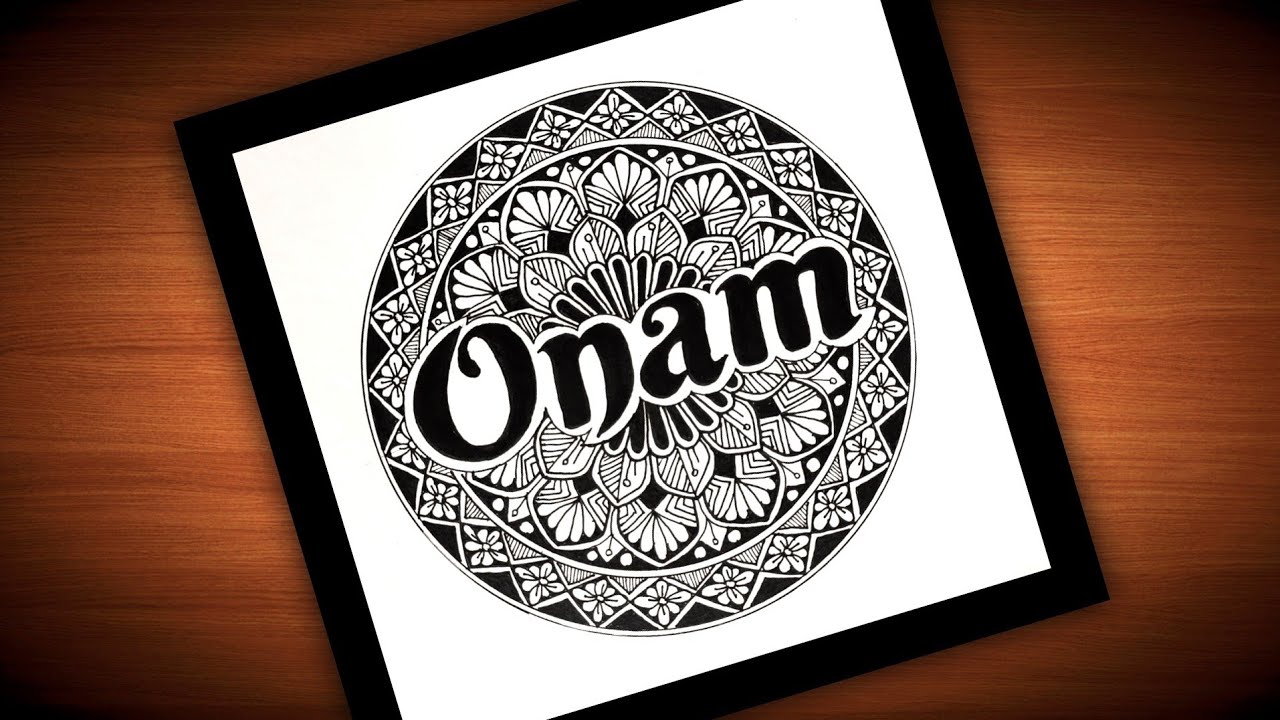Onam Mandala Art|How to draw mandala art for beginners @VennilaYLCreations /Mandala Art easy