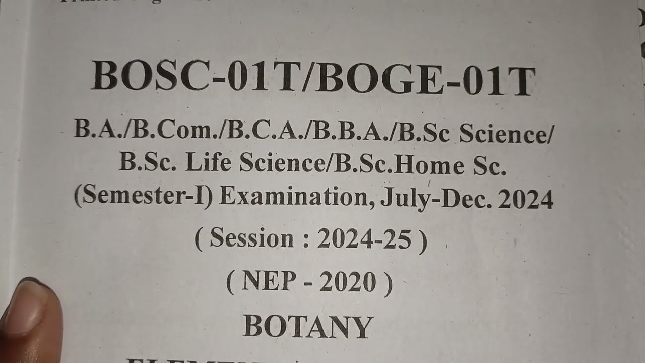 Bsc 1st semester 2025 Botany paper Elementary Botany #Bsc1stsemester2025botany bastar University