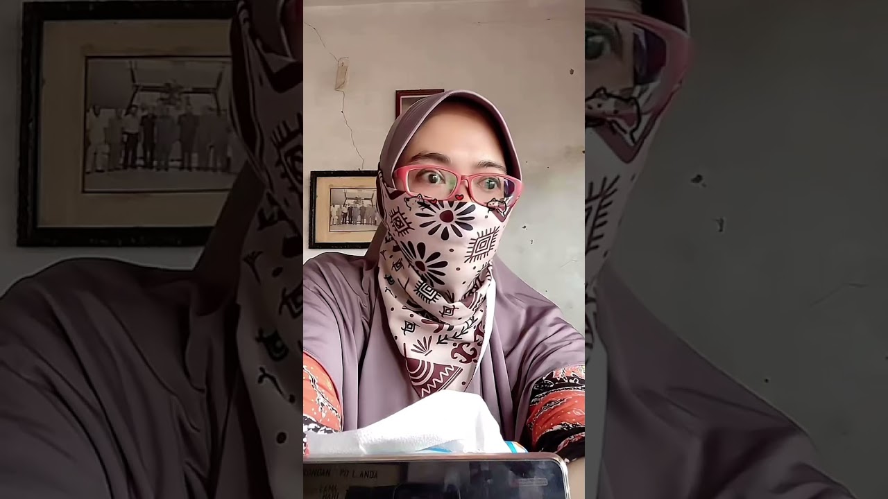 Pake masker slayer bandana buat live tt #maskerhijab #maskerviral #bandana #maskerslayer #saputangan